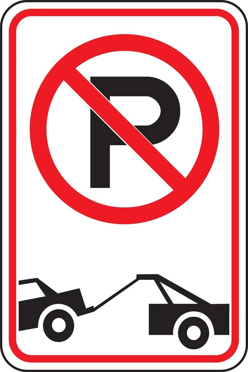 AccuformNMC FRP166RA No Parking Sign, Engineer Grade Reflective Aluminum (.080), 18" H  x 12" W