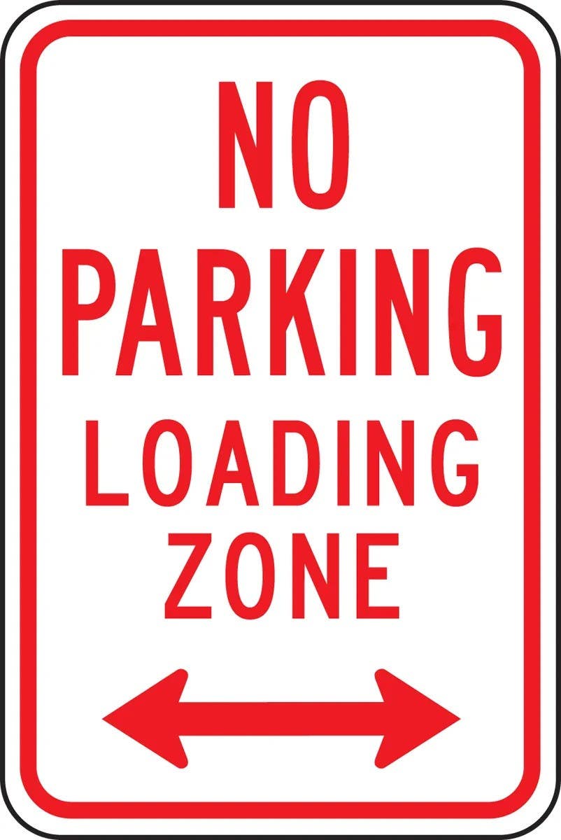 AccuformNMC FRP174RA No Parking Traffic Sign, Loading Zone (Double Arrow), Engineer Grade Reflective Aluminum (.080)