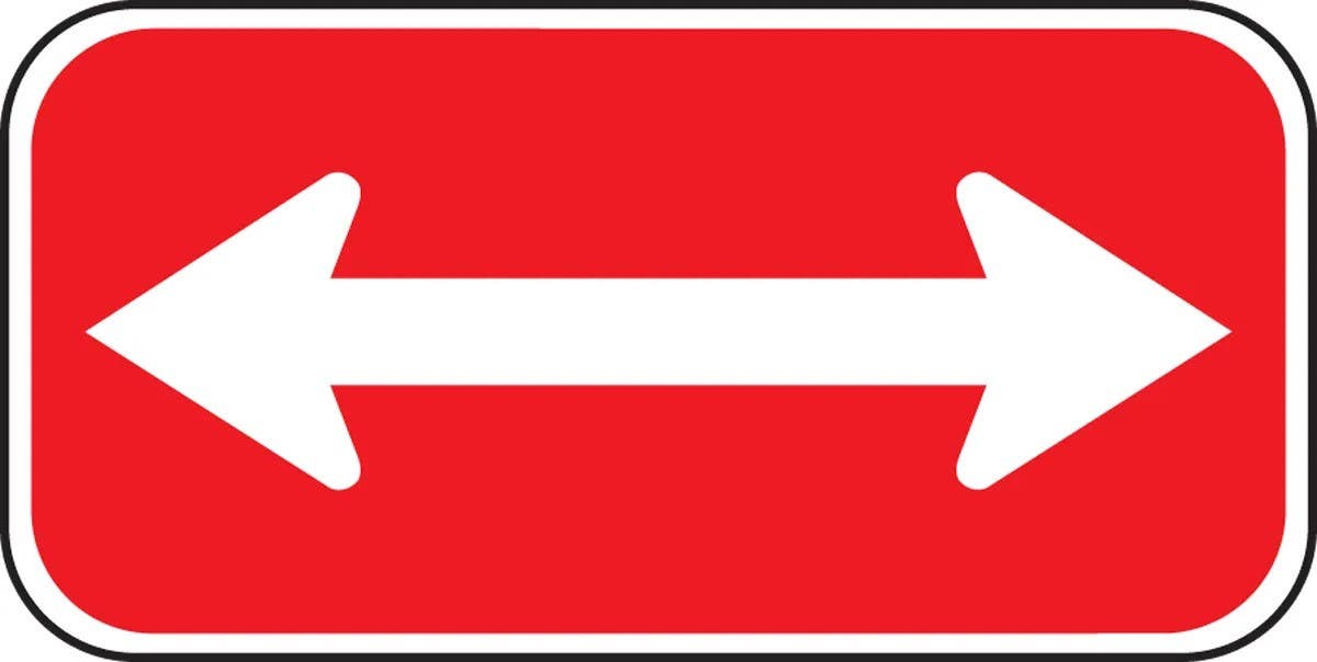 AccuformNMC FRP179RA Parking Restriction Sign, Double Arrow, Engineer Grade Reflective Aluminum (.080), 6" H x 12" W