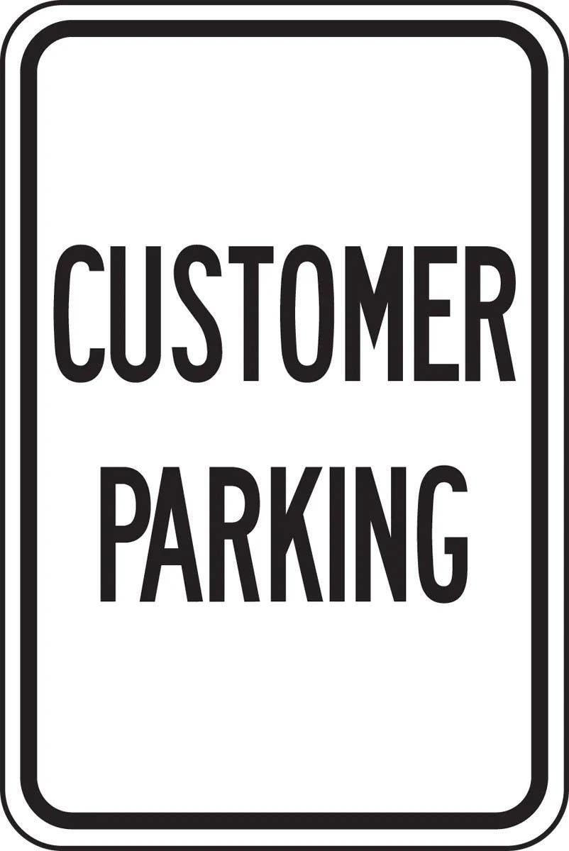AccuformNMC FRP194RA Traffic Sign, Customer Parking, Engineer Grade Reflective Aluminum (.080), 18" H  x 12" W