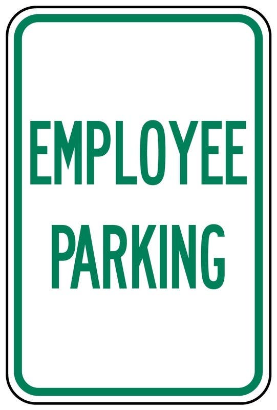 AccuformNMC FRP Traffic Sign, Employee Parking, Engineer Grade Reflective Aluminum (.080), 18" H  x 12" W
