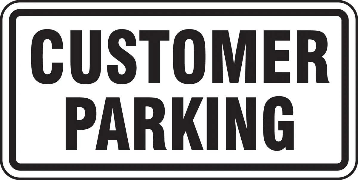 AccuformNMC FRP201 Facility Traffic Sign, Customer Parking, 12" H x 24" W