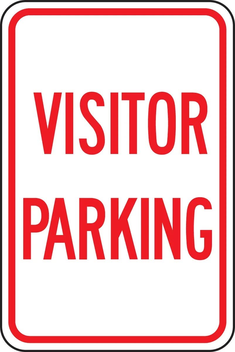 AccuformNMC FRP211RA Traffic Sign, Visitor Parking, Engineer Grade Reflective Aluminum (.080), 18" H  x 12" W