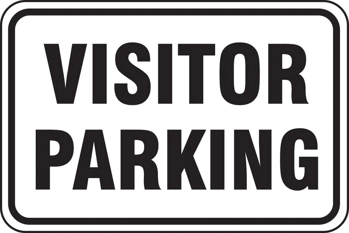 AccuformNMC FRP Traffic Sign, Visitor Parking, Black, Engineer Grade Reflective Aluminum (.080)