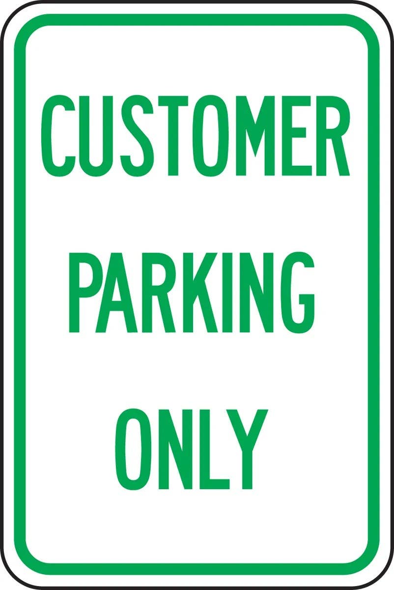AccuformNMC FRP215RA Designated Parking Sign, Customer Parking Only, Engineer Grade Reflective Aluminum (.080)