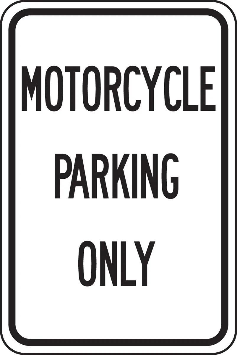 AccuformNMC FRP Traffic Sign, Motorcycle Parking Only, Motorcycle Parking Only, Engineer Grade Reflective Aluminum (.080)