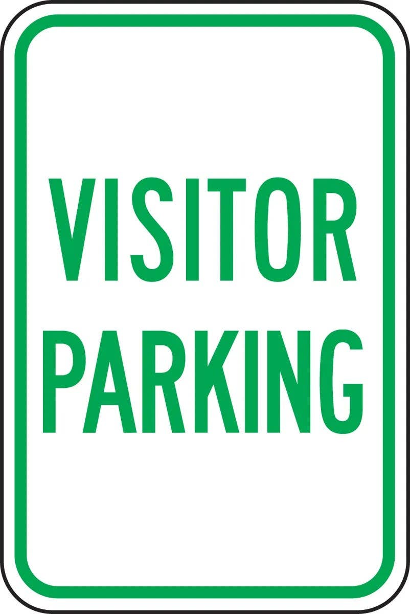 AccuformNMC FRP Traffic Sign, Visitor Parking, Green, Engineer Grade Reflective Aluminum (.080)