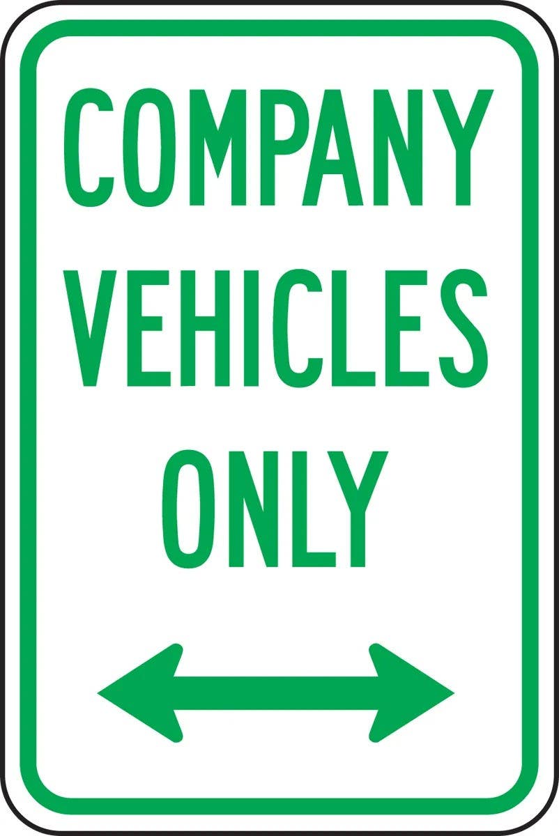 AccuformNMC FRP220RA Designated Parking Sign, Company Vehicles Only, Engineer Grade Reflective Aluminum (.080)