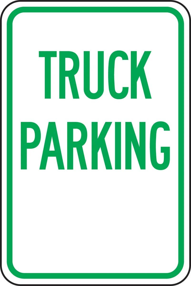 AccuformNMC FRP222RA Traffic Sign, Truck Parking, Engineer Grade Reflective Aluminum (.080), 18" H  x 12" W