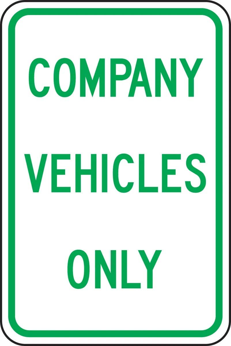 AccuformNMC FRP Designated Parking Sign, Company Vehicles Only, Engineer Grade Reflective Aluminum (.080)