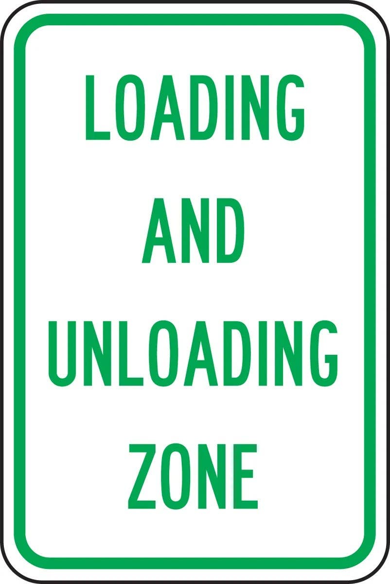 AccuformNMC FRP Designated Parking Sign, Loading And Unloading Zone, Engineer Grade Reflective Aluminum (.080)