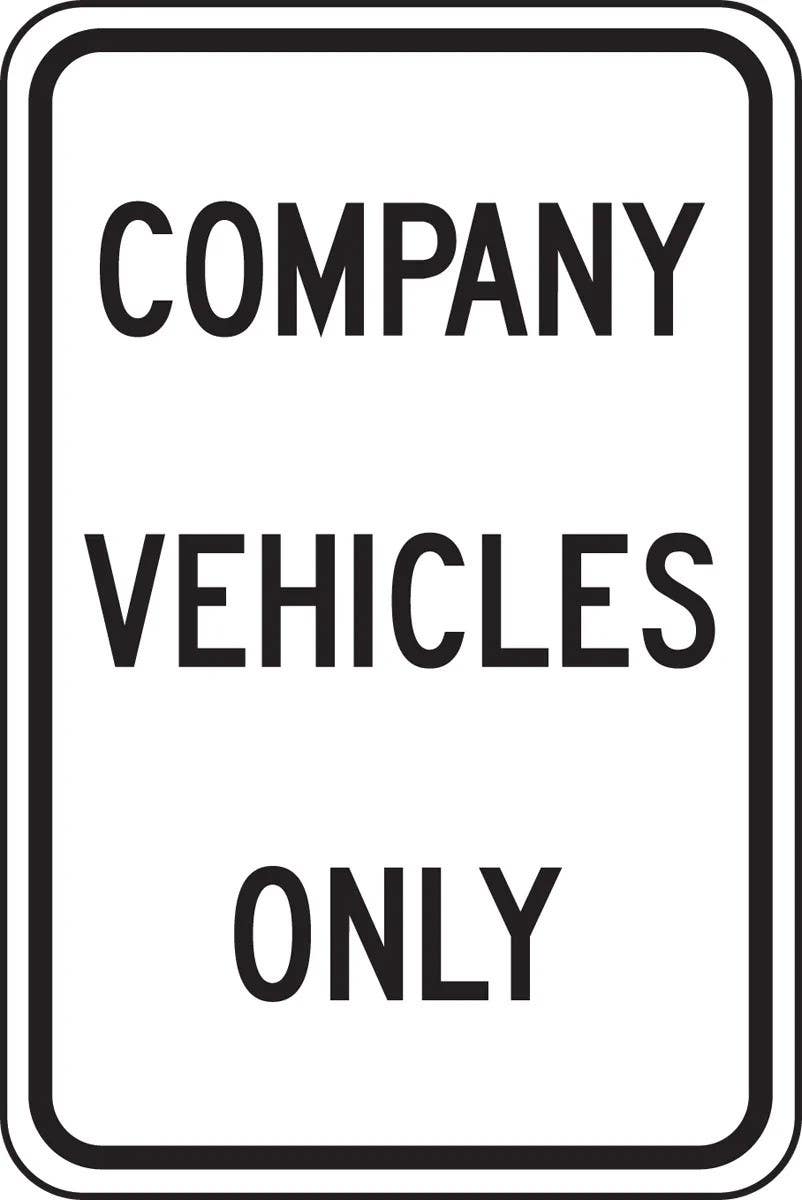 AccuformNMC FRP247RA Traffic Sign, Company Vehicles Only, Engineer Grade Reflective Aluminum (.080), 18" H  x 12" W