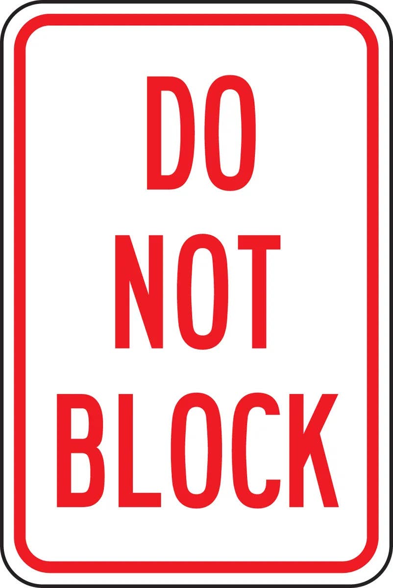 AccuformNMC FRP259RA Parking Sign, Do Not Block, Engineer Grade Reflective Aluminum (.080), 18" H  x 12" W