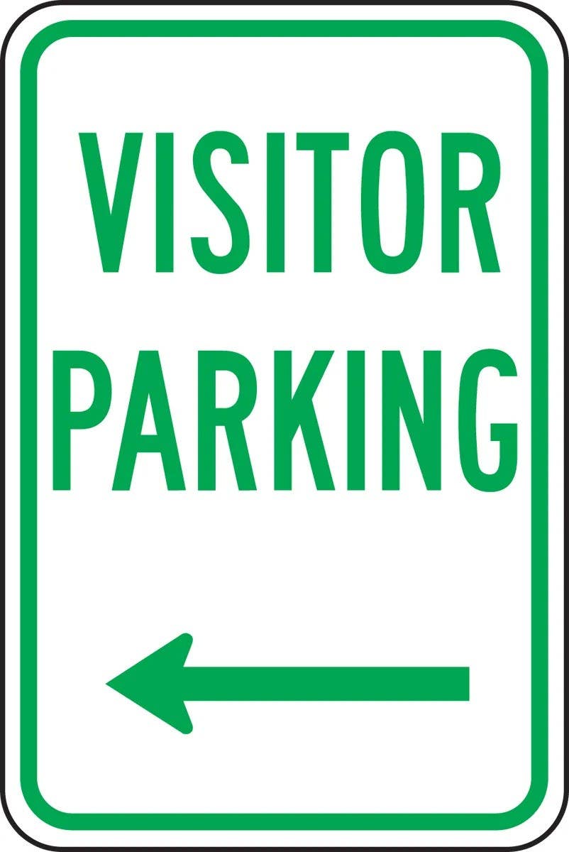 AccuformNMC FRP Traffic Sign, Visitor Parking w/ Arrow, Engineer Grade Reflective Aluminum (.080)