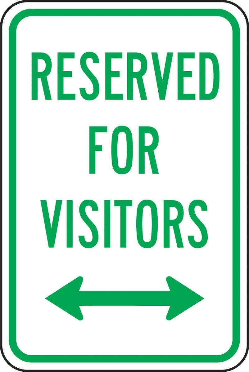 AccuformNMC FRP265RA Traffic Sign, Reserved For Visitors (Double Arrow), Engineer Grade Reflective Aluminum (.080)