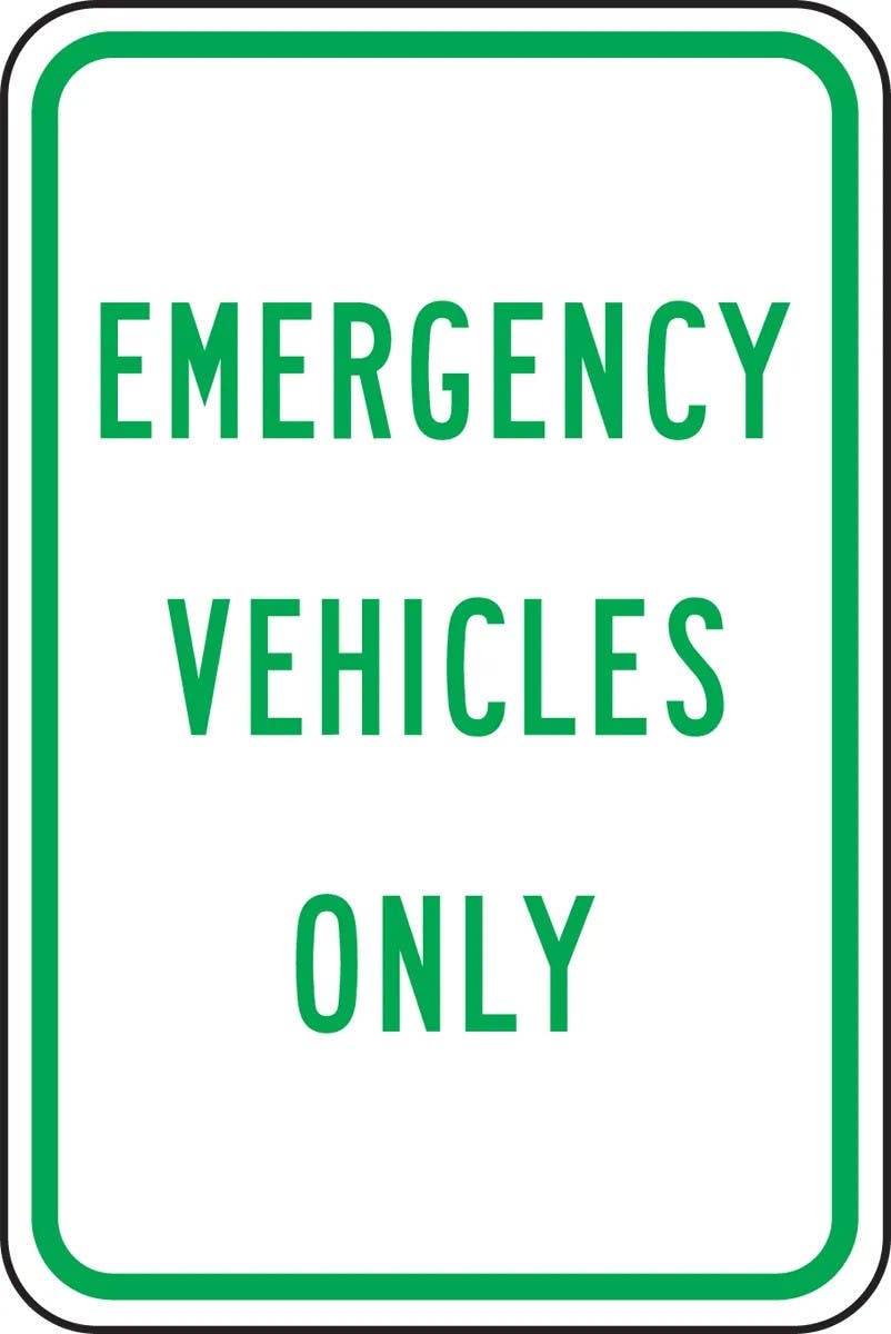 AccuformNMC FRP268RA Designated Parking Sign, Emergency Vehicles Only, Engineer Grade Reflective Aluminum (.080)