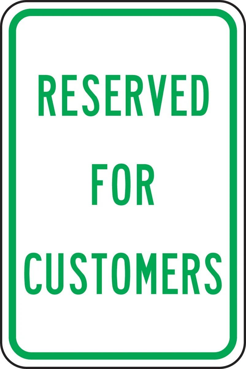 AccuformNMC FRP272RA Traffic Sign, Reserved For Customers, Engineer Grade Reflective Aluminum (.080), 18" H  x 12" W
