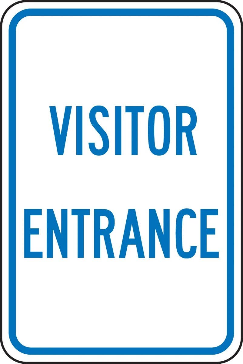 AccuformNMC FRP274RA Traffic Sign, Visitor Entrance, Engineer Grade Reflective Aluminum (.080), 18" H  x 12" W