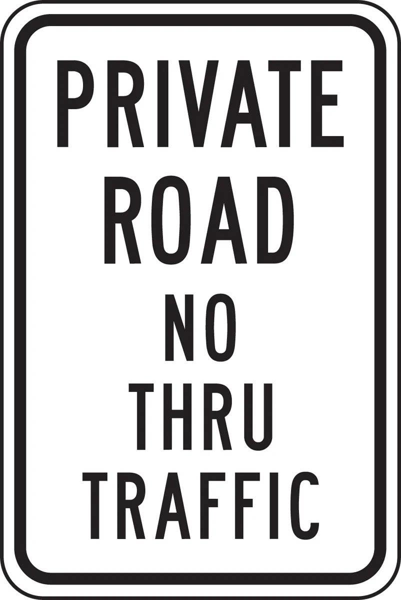 AccuformNMC FRP Private Road Traffic Sign, No Thru Traffic, Engineer Grade Reflective Aluminum (.080)