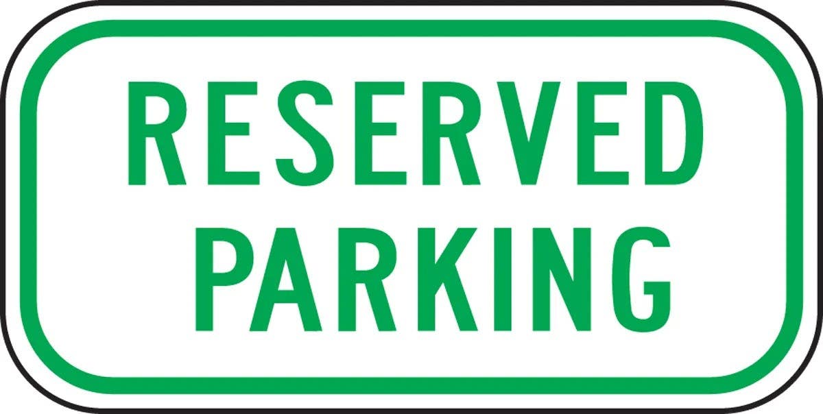 AccuformNMC FRP285RA Traffic Sign, Reserved Parking, Engineer Grade Reflective Aluminum (.080), 6" H x 12" W