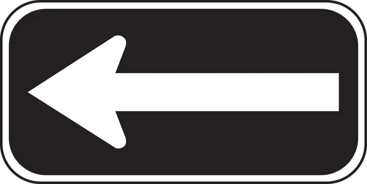 AccuformNMC FRP290RA Traffic Sign, (Left Arrow), Engineer Grade Reflective Aluminum (.080), 6" H x 12" W