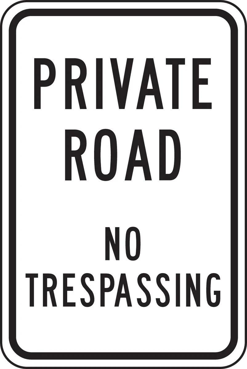 AccuformNMC FRP Private Road Traffic Sign, No Trespassing, Engineer Grade Reflective Aluminum (.080)