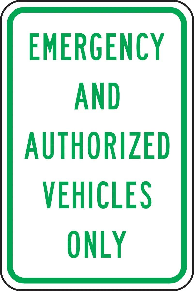 AccuformNMC FRP295RA Designated Parking Sign, Emergency And Authorized Vehicles Only, 18" H  x 12" W