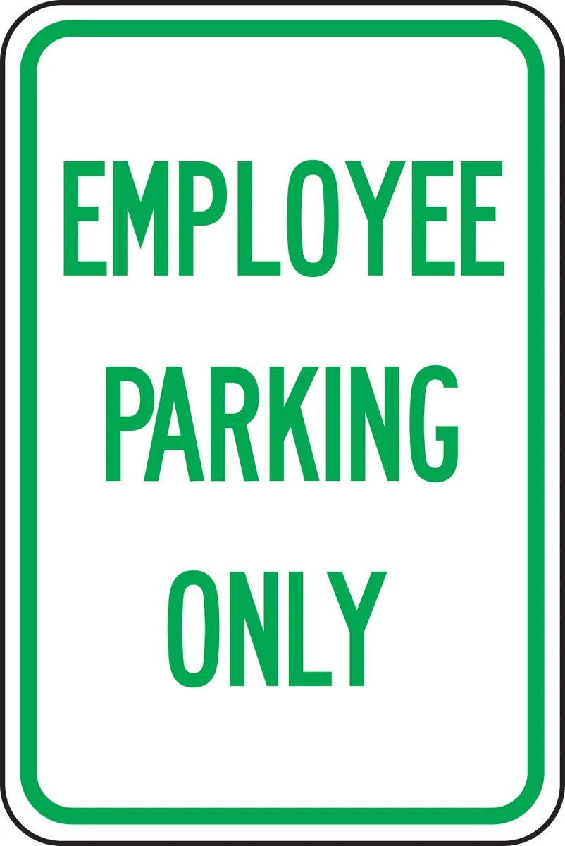 AccuformNMC FRP298RA Traffic Sign, Employee Parking Only, Engineer Grade Reflective Aluminum (.080), 18" H  x 12" W