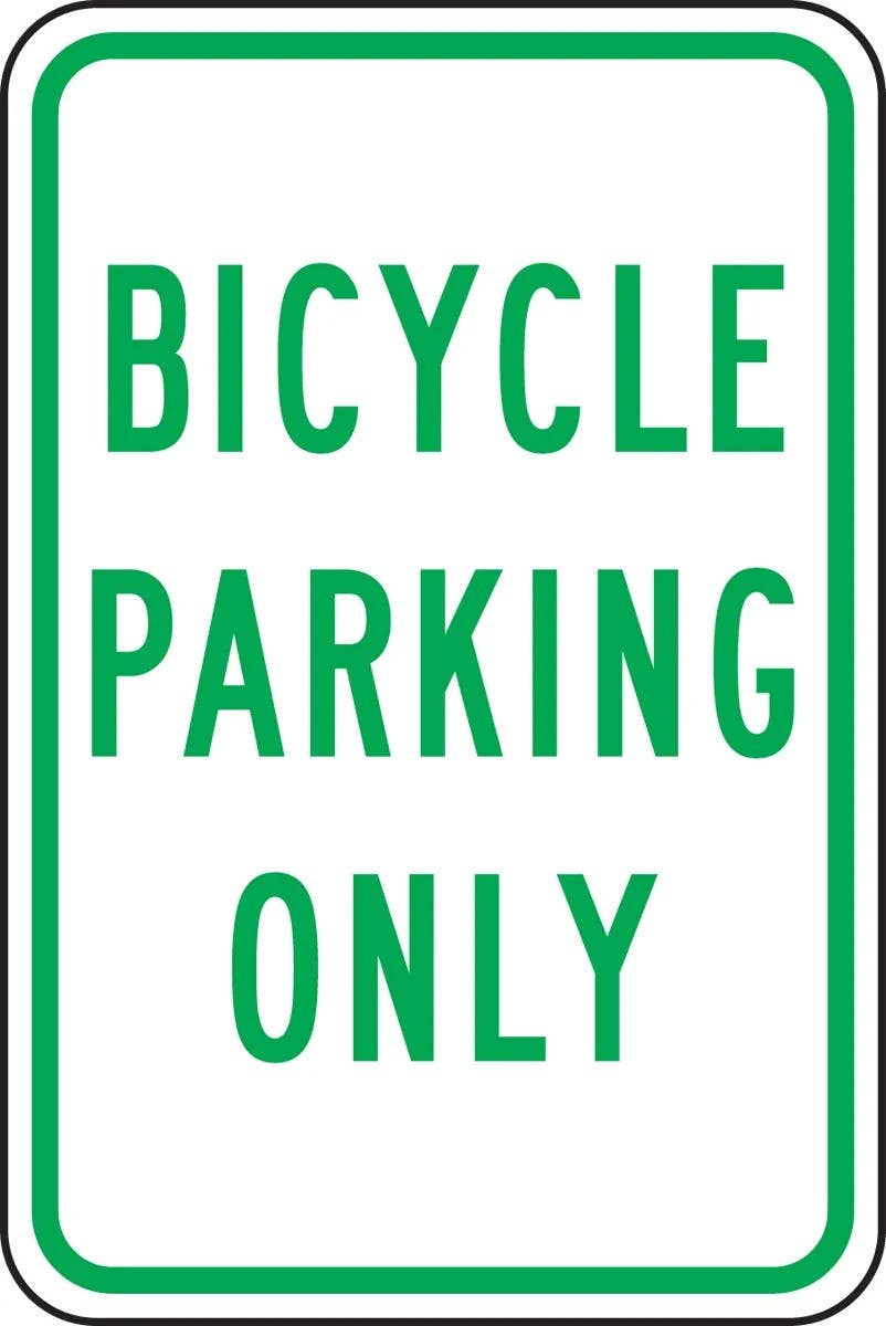 AccuformNMC FRP308RA Designated Parking Sign, Bicycle Parking Only, Engineer Grade Reflective Aluminum (.080), 18" H  x 12" W