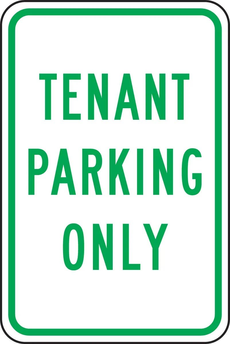 AccuformNMC FRP313RA Traffic Sign, Tenant Parking Only, Engineer Grade Reflective Aluminum (.080), 18" H  x 12" W