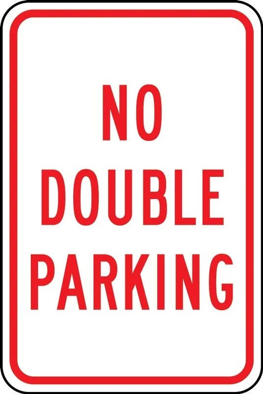 AccuformNMC FRP316RA Traffic Sign, No Double Parking, Engineer-Grade Prismatic, 18" H  x 12" W
