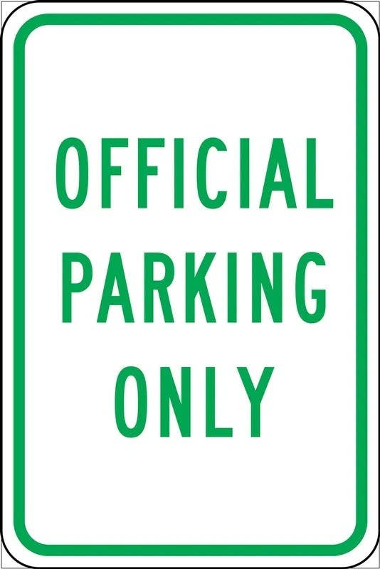 AccuformNMC FRP324RA Traffic Sign, Official Parking Only, Engineer-Grade Prismatic, 18" H  x 12" W