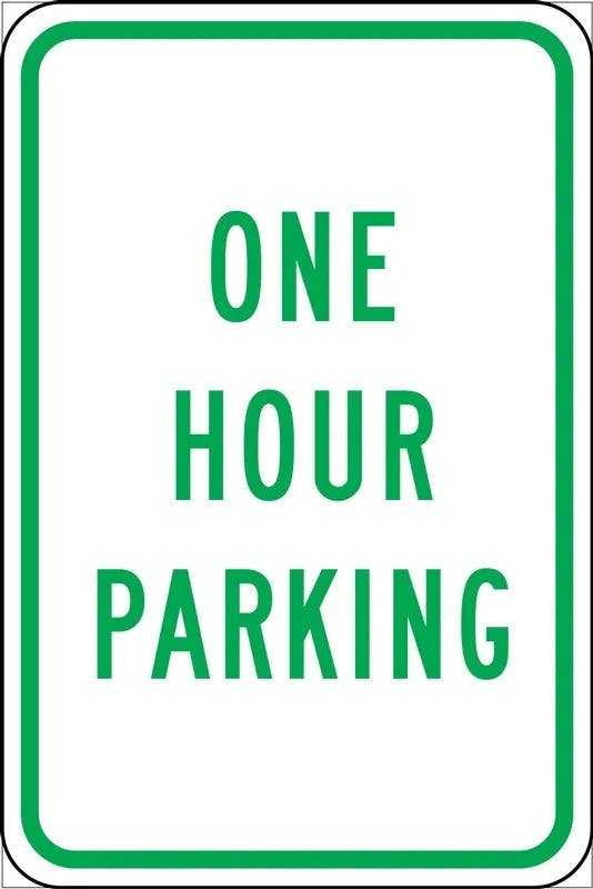 AccuformNMC FRP327RA Safety Sign, One Hour Parking, Engineer-Grade Prismatic, 18" H  x 12" W