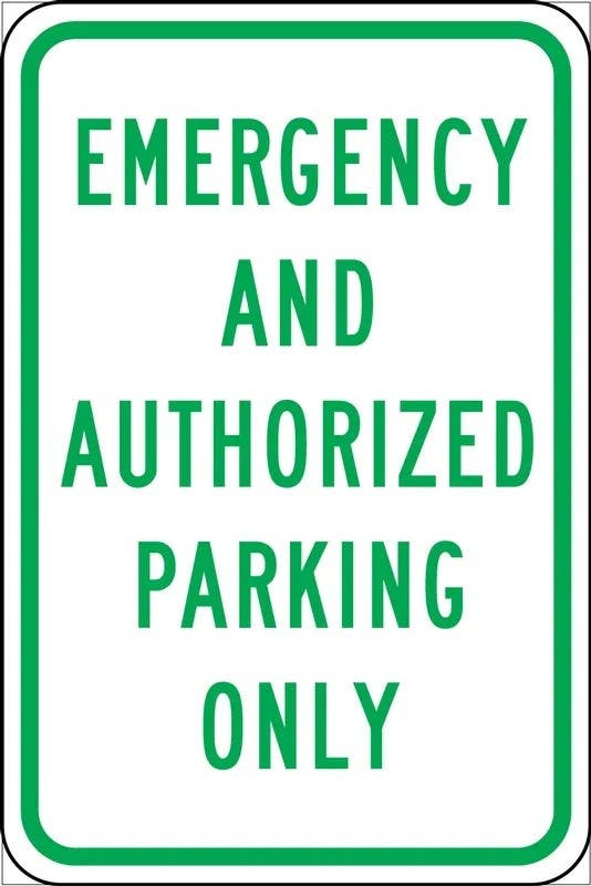 AccuformNMC FRP328RA Traffic Sign, Emergency And Authorized Parking Only, Engineer-Grade Prismatic, 18" H  x 12" W