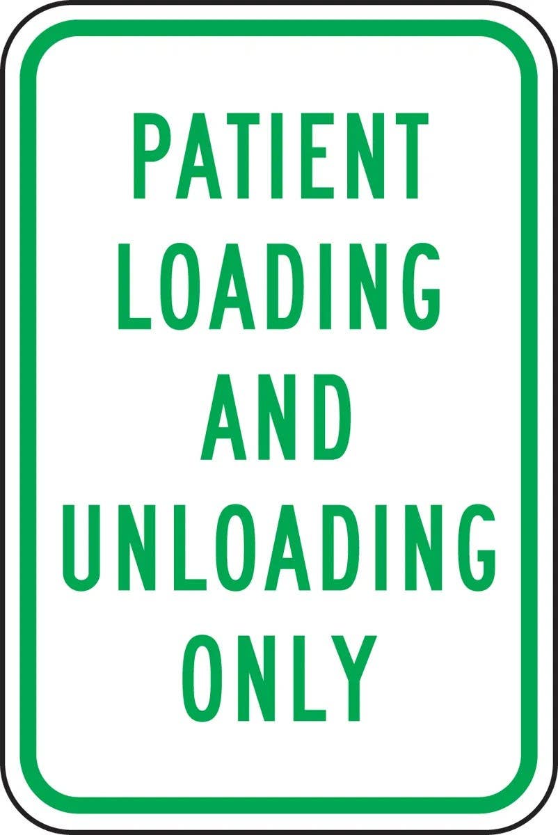 AccuformNMC FRP329RA Traffic Sign, Patient Loading And Unloading Only, Engineer-Grade Prismatic, 18" H  x 12" W