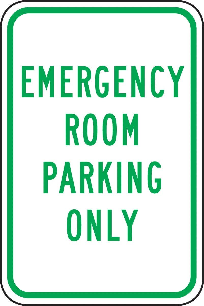 AccuformNMC FRP331RA Parking Sign, Emergency Room, Engineer-Grade Prismatic, 18" H  x 12" W