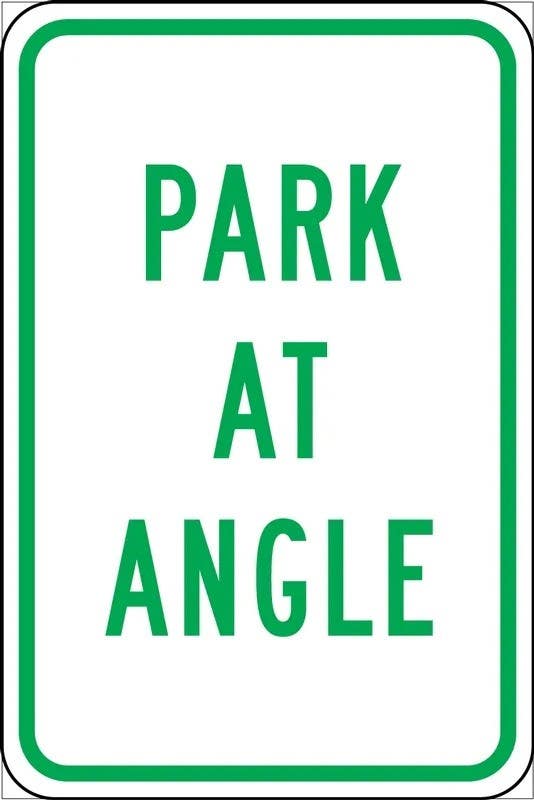 AccuformNMC FRP332RA Traffic Sign, Park At Angle, Engineer-Grade Prismatic, 18" H  x 12" W