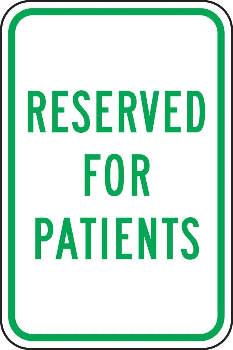 AccuformNMC FRP339RA Parking Sign, Reserved For Patients, Engineer-Grade Prismatic, 18" H  x 12" W