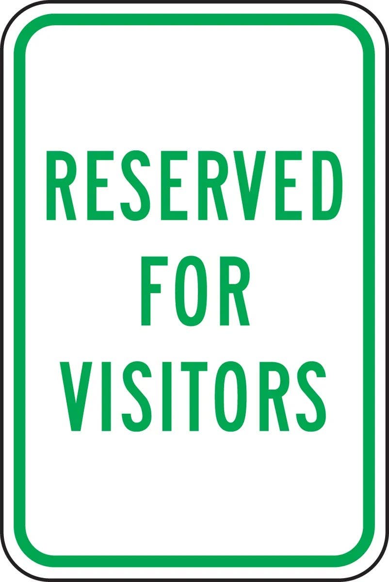 AccuformNMC FRP341RA Traffic Sign, Reserved For Visitors, Engineer-Grade Prismatic, 18" H  x 12" W