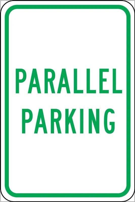 AccuformNMC FRP345RA Traffic Sign, Parallel Parking, Engineer-Grade Prismatic, 18" H  x 12" W
