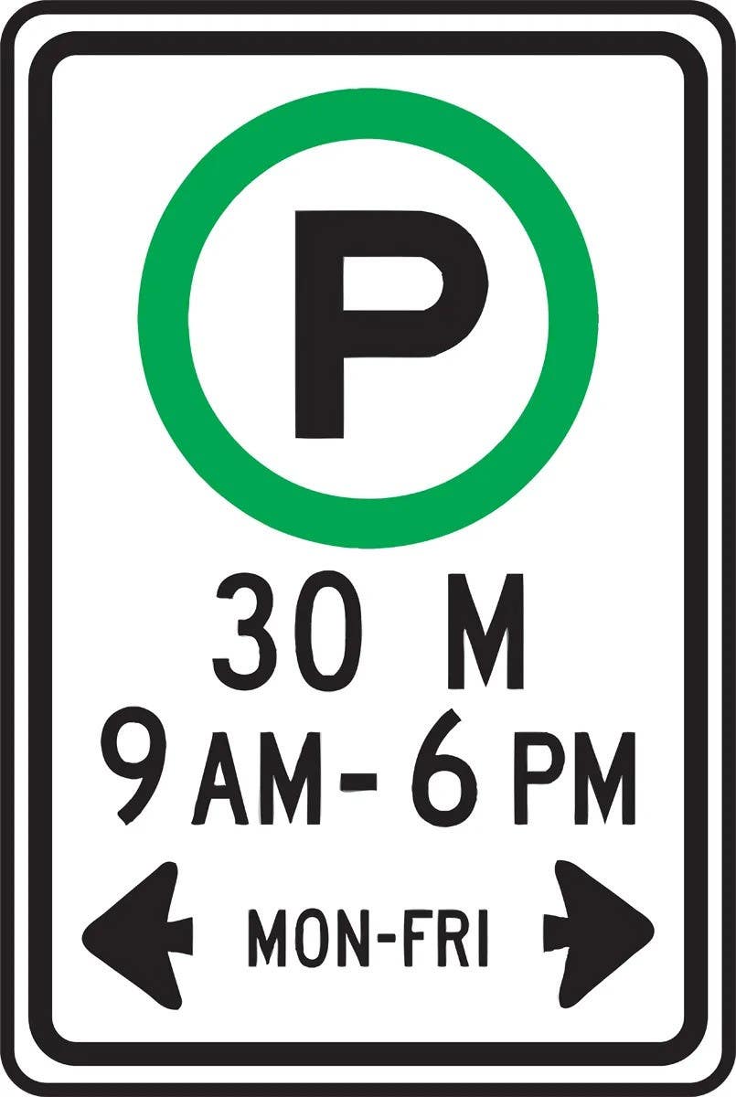 AccuformNMC FRP370 Parking Sign, Hours, 18" H  x 12" W