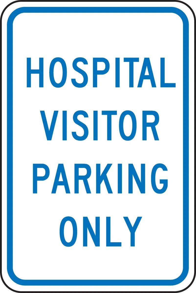 AccuformNMC FRP371RA Hospital Visitor Parking Only Sign, Engineer-Grade Prismatic, 18" H  x 12" W