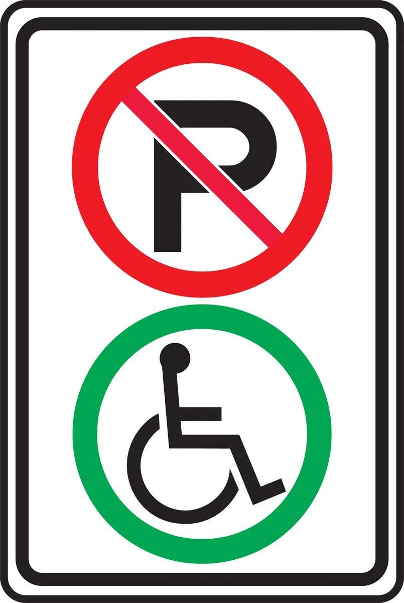 AccuformNMC FRP386 No Parking Sign, 18" H  x 12" W