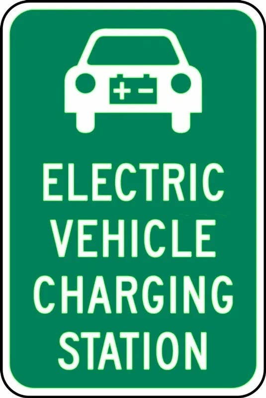 AccuformNMC FRP387RA Traffic Sign, Electric Vehicle Charging Station, Engineer Grade Reflective Aluminum (.080), 18" H  x 12" W