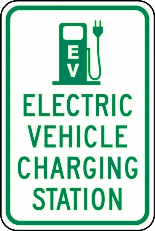 AccuformNMC FRP390RA Traffic Sign, Electric Vehicle Charging Station, Engineer Grade Reflective Aluminum (.080), 18" H  x 12" W