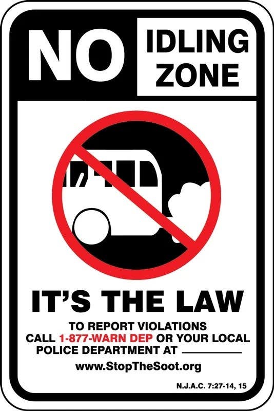 AccuformNMC FRP412RA Safety Sign, No Idling Zone (Traffic) It's The Law, Engineer Grade Reflective Aluminum (.080)