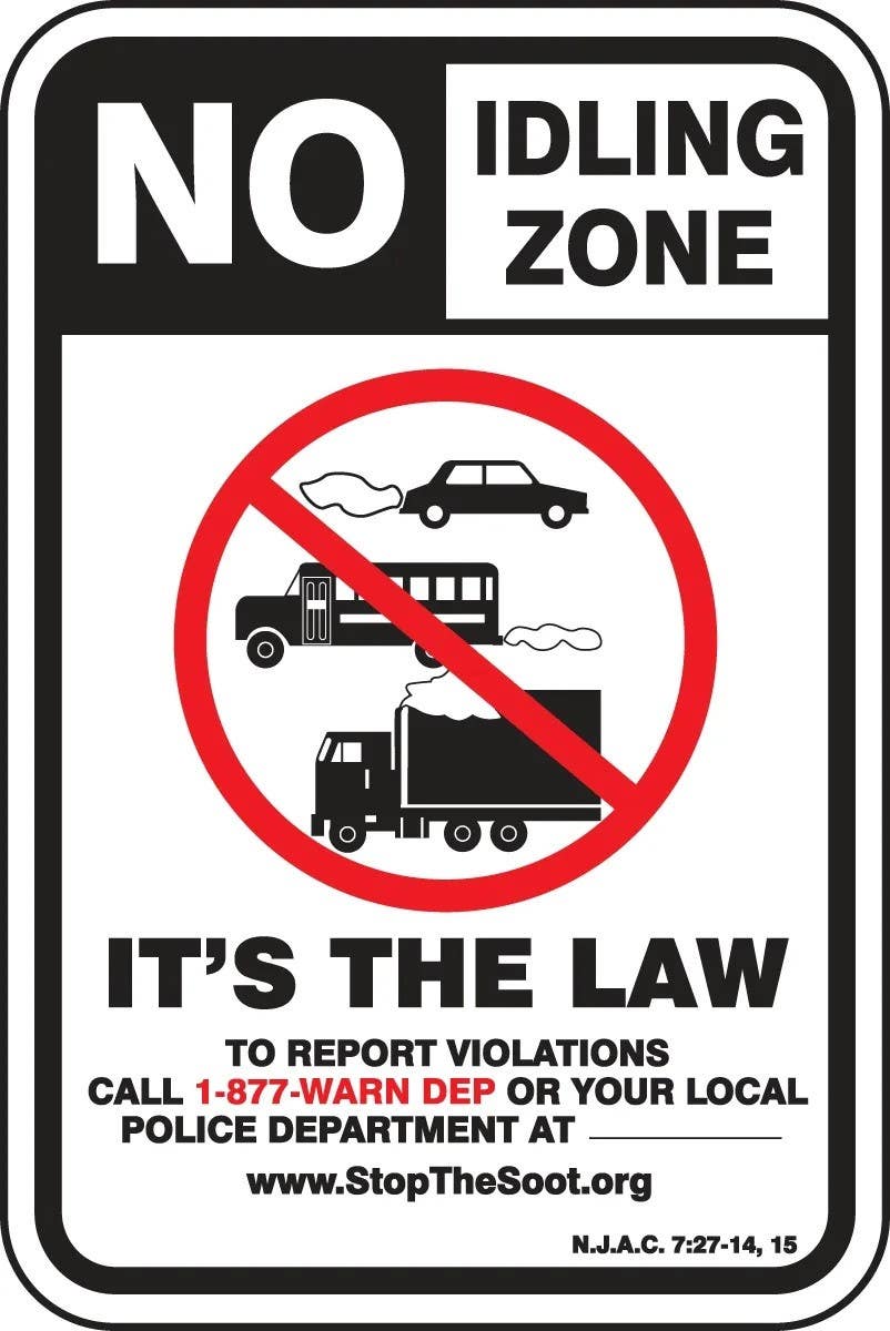 AccuformNMC FRP414RA Safety Sign, No Idling Zone, It's The Law, Engineer Grade Reflective Aluminum (.080), 18" H  x 12" W