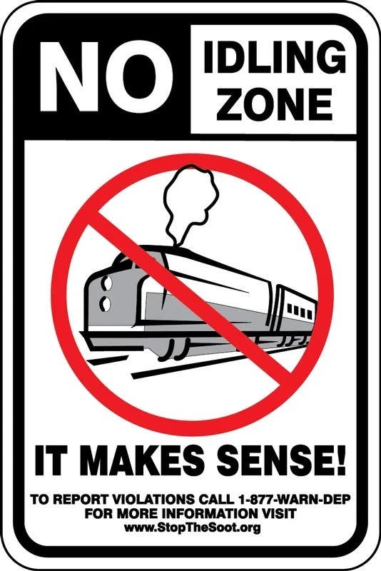 AccuformNMC FRP416RA Safety Sign, No Idling Zone, It Makes Sense, Engineer Grade Reflective Aluminum (.080), 18" H  x 12" W