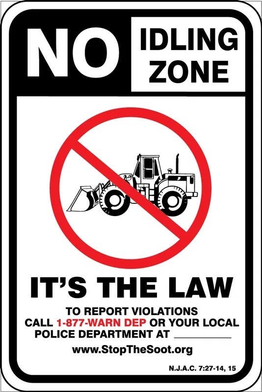 AccuformNMC FRP418RA Safety Sign, No Idling Zone, It'S The Law, Engineer Grade Reflective Aluminum (.080), 18" H  x 12" W