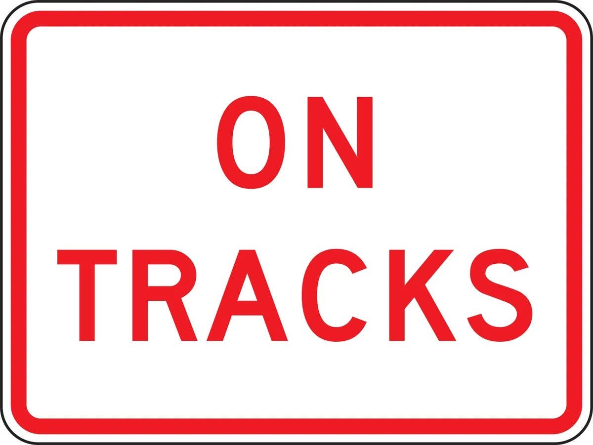 AccuformNMC FRP428RA Parking Restriction Sign, On Tracks, Engineer Grade Reflective Aluminum (.080), 18" H x 24" W